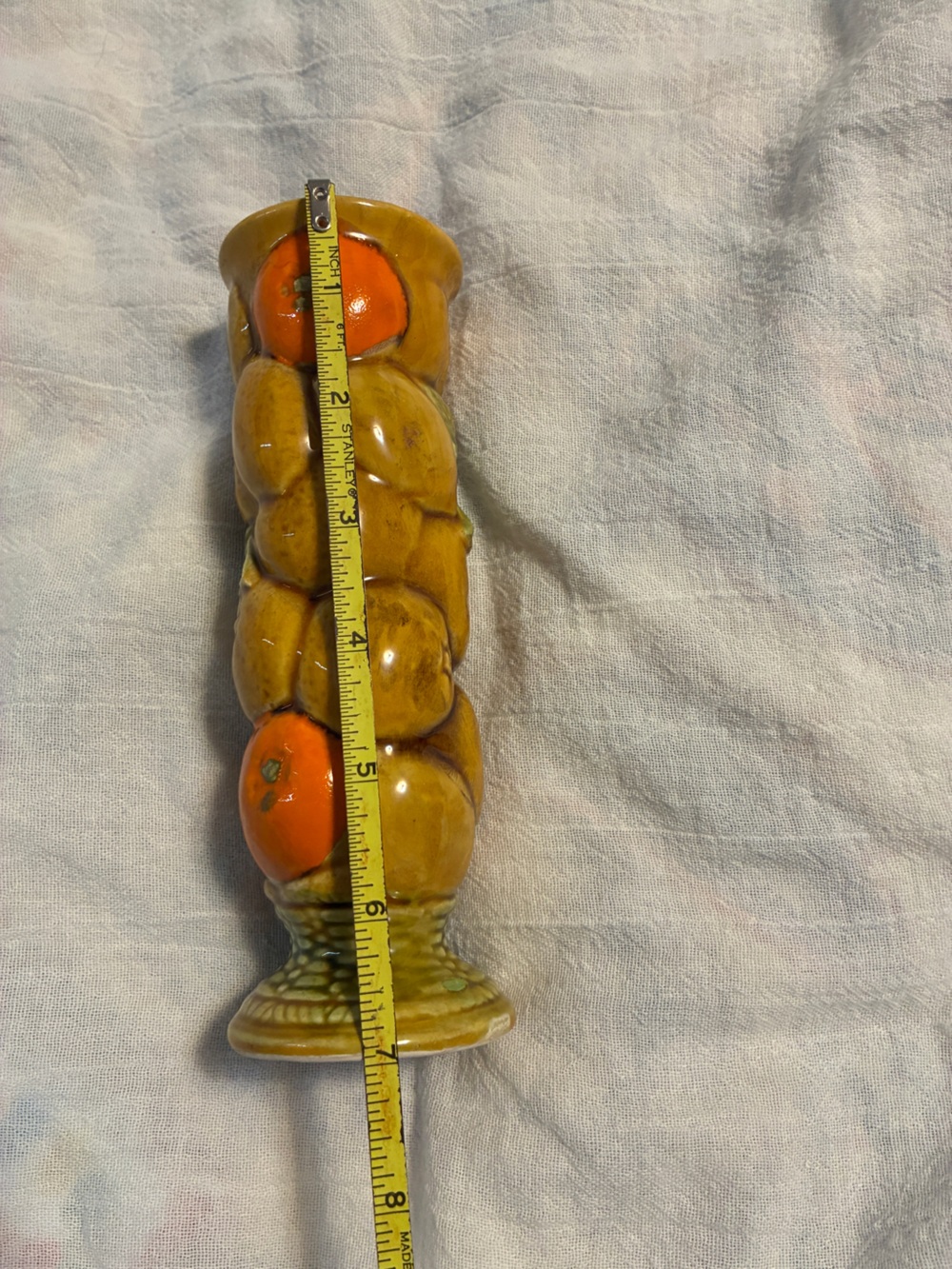Vintage Inarco Japan Ceramic Fruit Decorative Vase oranges lemons 7” - Picture 6 of 7